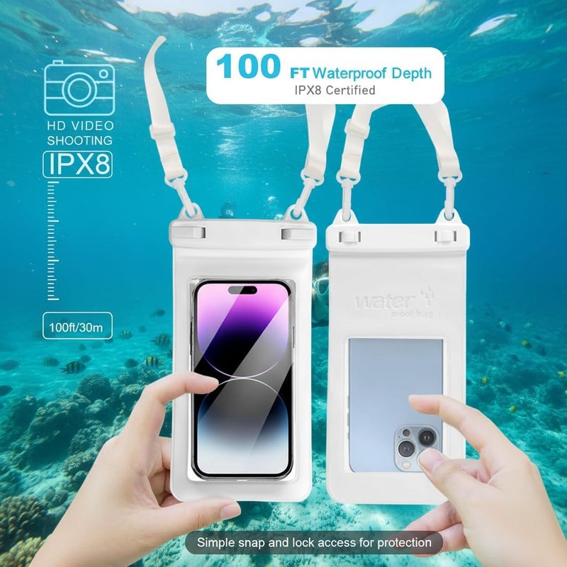 SUNG CHY IPX8, 7.4Waterproof Phone Pouch, Universal Fit(iPhone 16 15 14 13 Plus Pro, 12 11 Pro XR X 8 7 6S Plus SE, Galaxy S25 S24 S23 S20 Series Pixel, Lanyard Included (Orange) 1pack - Image 4